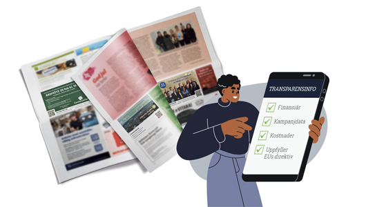 Illustration av hur transparens i politisk annonsering fungerar enligt EU-regler